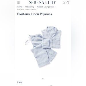 Serena & Lily $168 100% Linen Pajamas in a Soft Grey, Sz. M